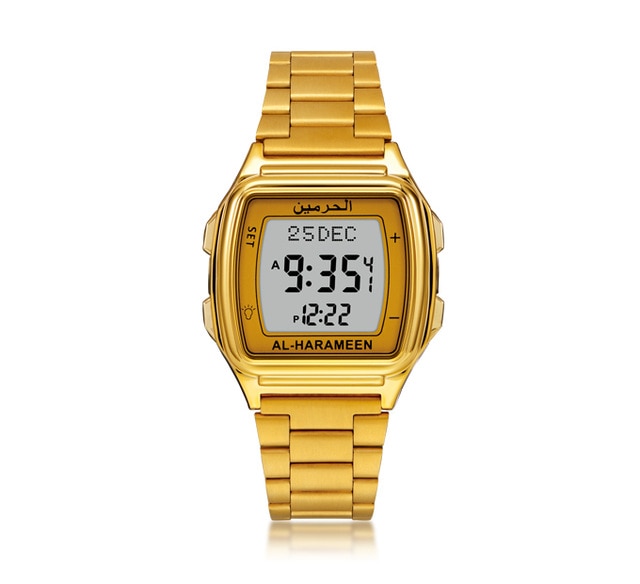 Luxury Square Azan Watch with Qibla Prayer Alarm and Hijri Calendar Islamic Muslim Watch